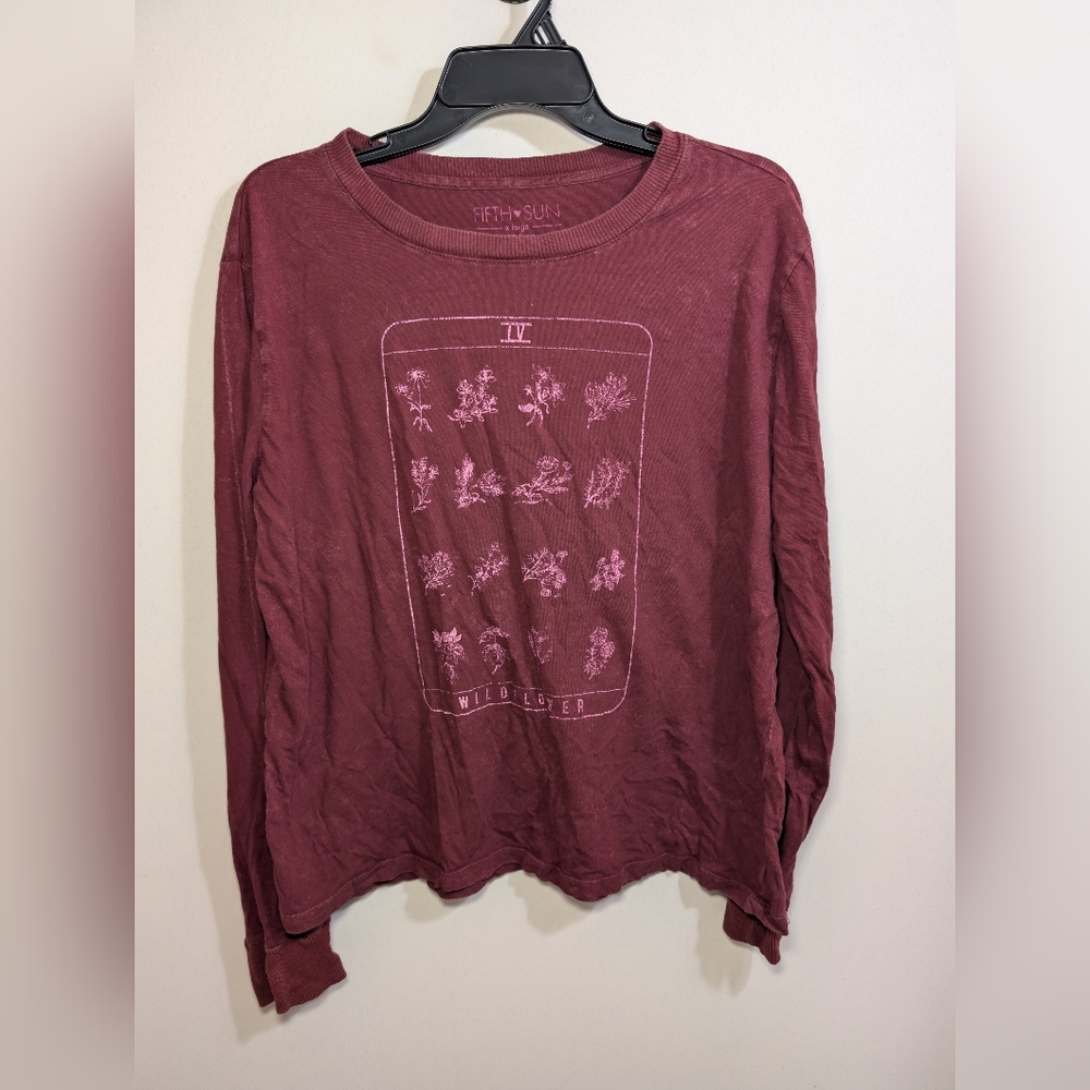 Fifth Sun Wildflower Graphic Long Sleeve Tee – Size XL